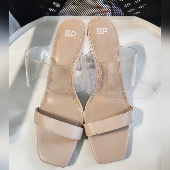 bp Shoes - BP Tan Cream Minimalist Sandals Square-Toe SZ 9.5